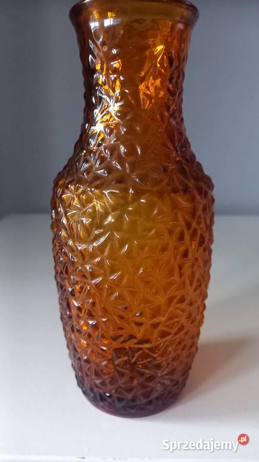 Wazon Prądniczanka lidowy grys prl vintage szkło Tychy