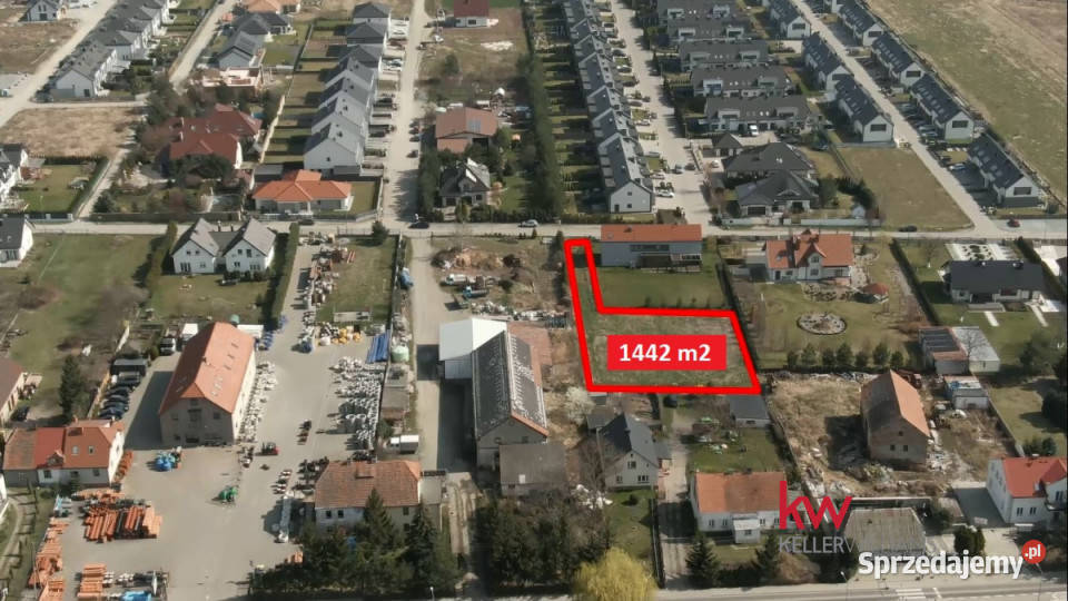 Ogłoszenie grunt 1442m2 Domasław Kwiatowa asfalt