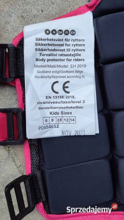 Kamizelka bezpieczeństwa ochronna jeździecka Jasień
