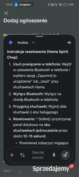 Słuchawki HAMA dokanałowe Zawory