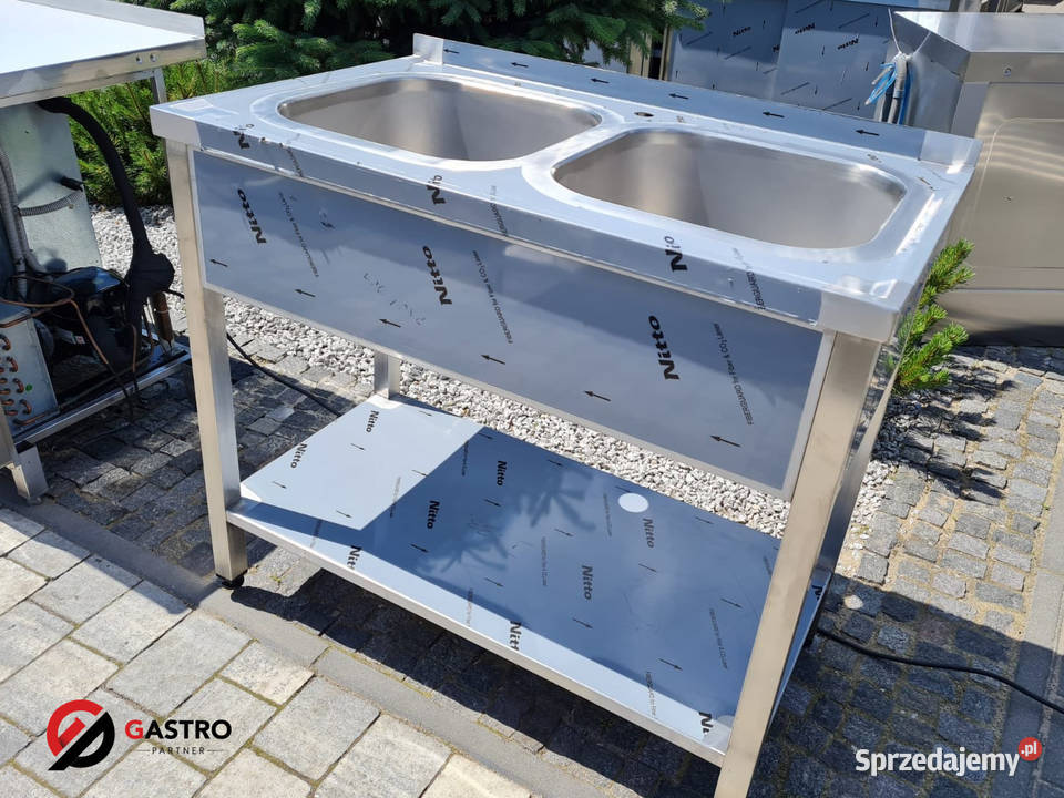 Zlew gastronomiczny 2 komorowy 120x60x85 Meble Ostrów Wielkopolski
