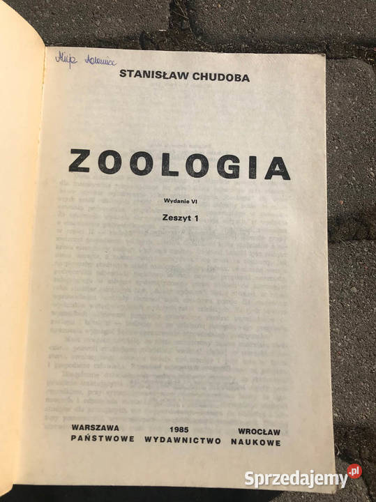 Zoologia Chudoba Zoologia 1 2 dwa tomy Książki naukowe i popularnonaukowe Kielce