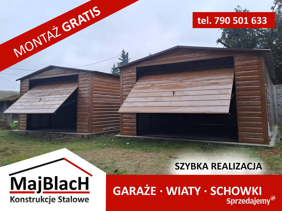 Drewnopodobny Garaż Blaszany Złoty Dąb Garaże 20m2 Namysłów