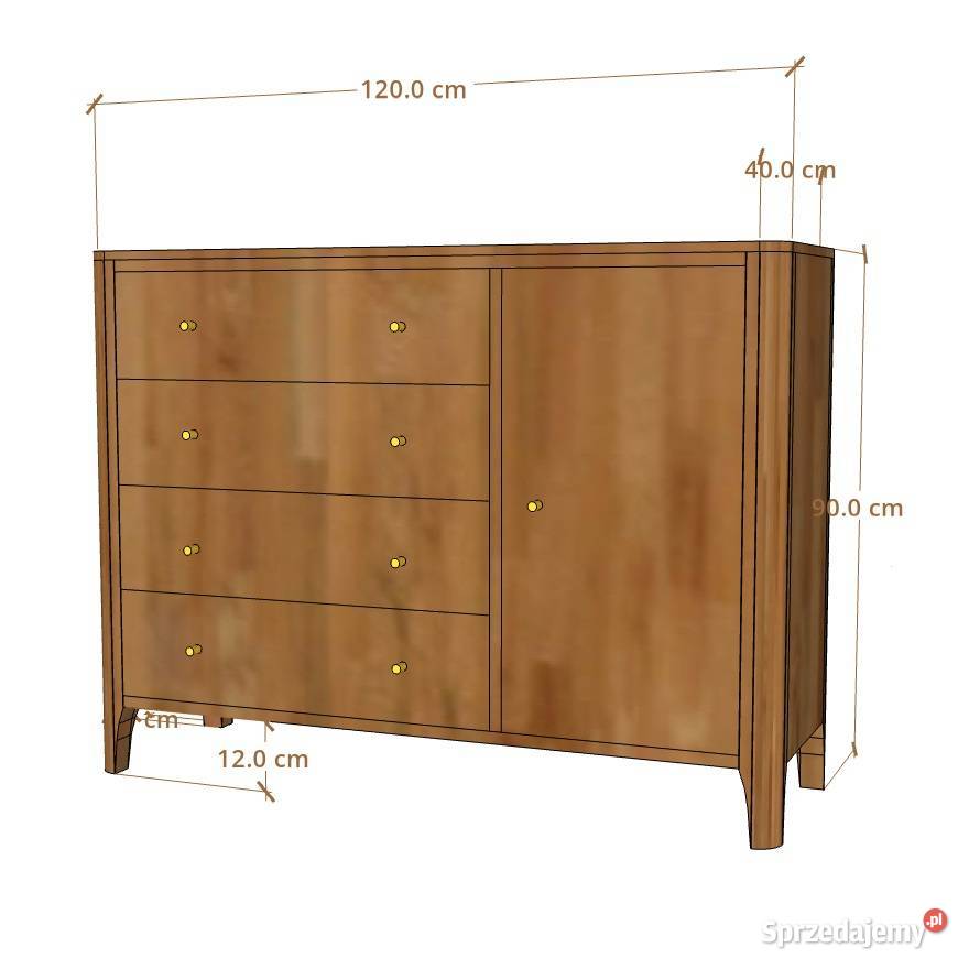 Komoda drewniana MILANO 120 z szufladami z 90cm Lublin