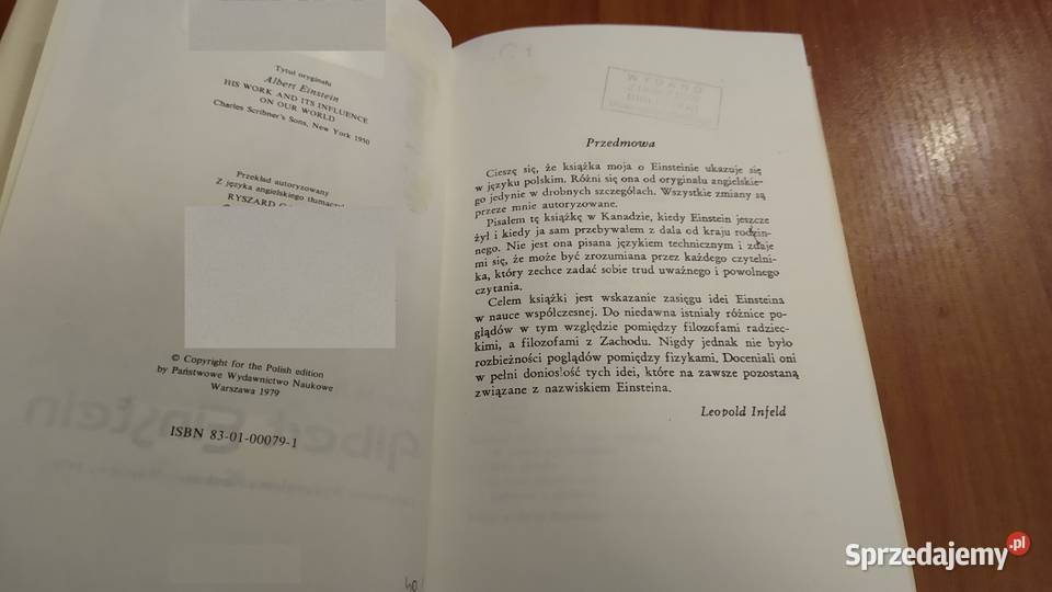Albert Einstein Leopold Infeld twarda 1979 Rok wydania 1979 Gdańsk