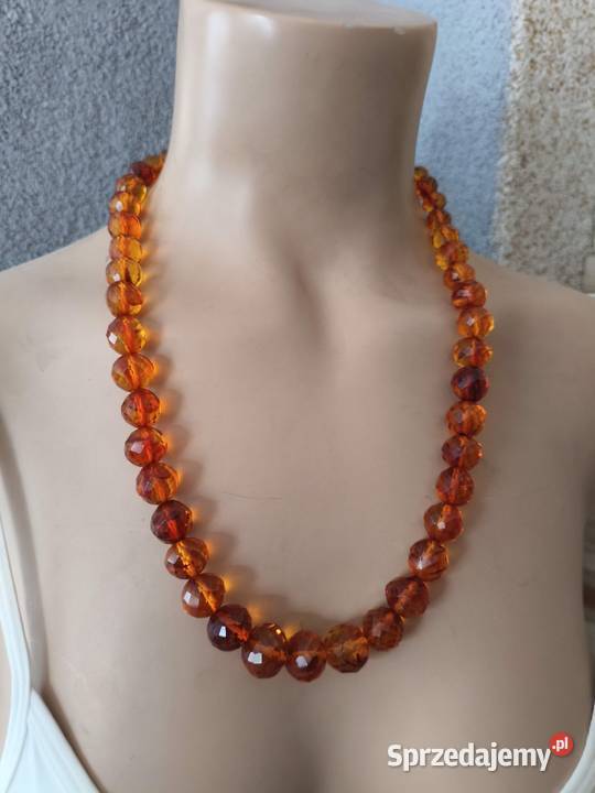 Naszyjnik Bursztyn Fasetowane Vintage Białystok