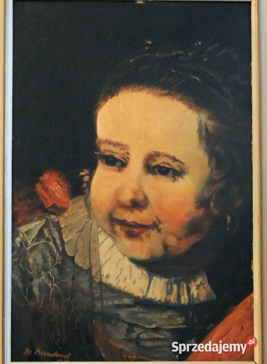 Piękny obraz olejny portret dziecka dolnośląskie Lubin sprzedam