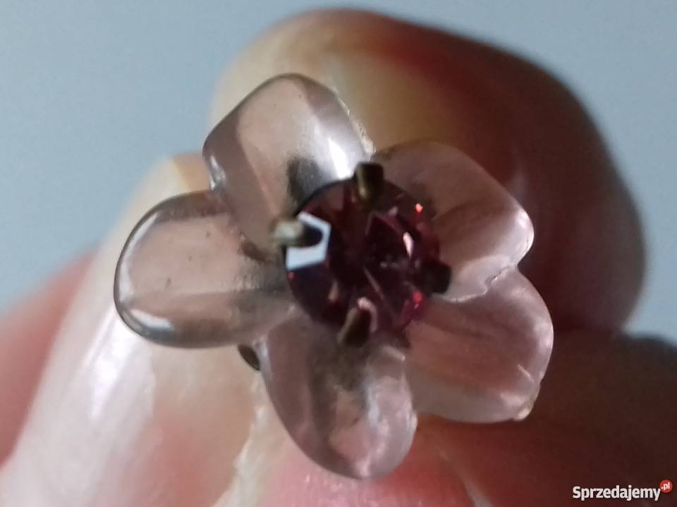 Zestaw biżuterii naszyjnik kolczyki z kwiatkami wielkopolskie Ostrzeszów