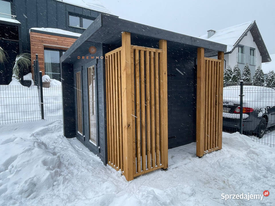 Domek narzędziowy z drewutnią nowoczesny domek