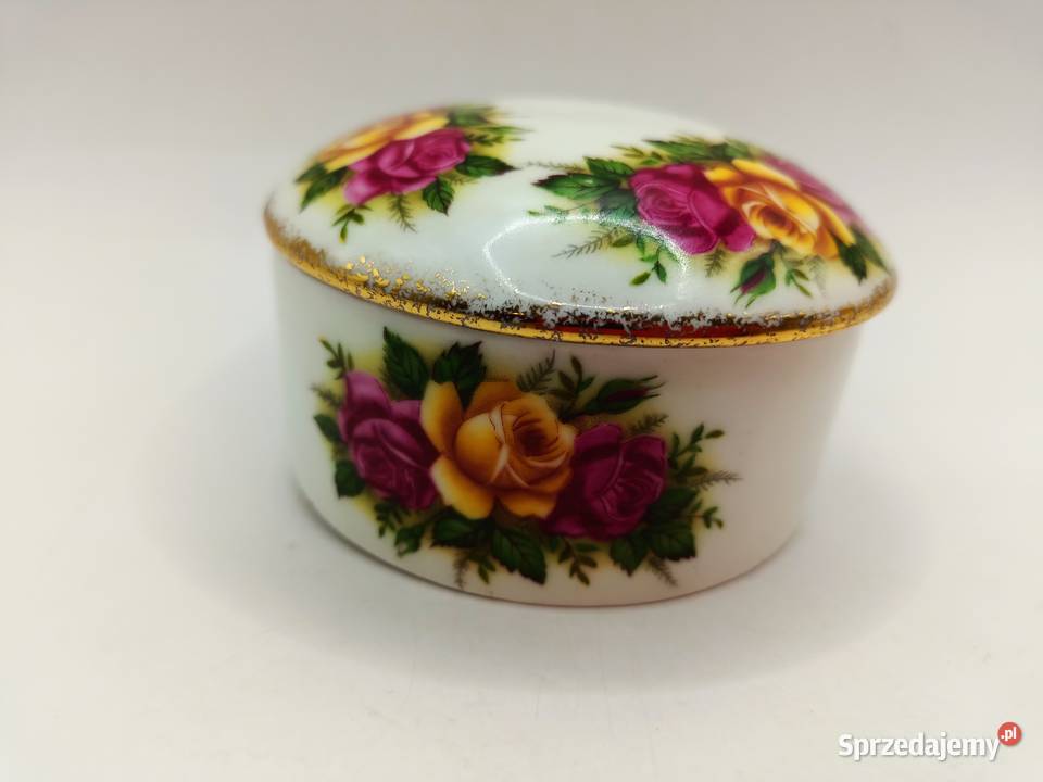 Puzderko szkatułka na drobiazgi róże England Porcelana i szkło Zamość