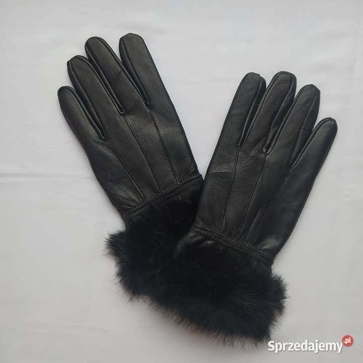 Rękawiczki damskie SKÓRA futerko podlaskie Hajnówka sprzedam
