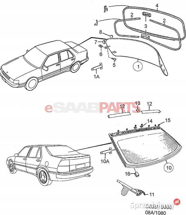 SZYBA TYLNA SAAB 95 19941998 NOWA ORYGINAŁ lubelskie