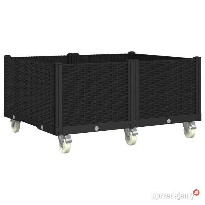 Donica ogrodowa na kółkach czarna 100x80x54 PP Warszawa sprzedam