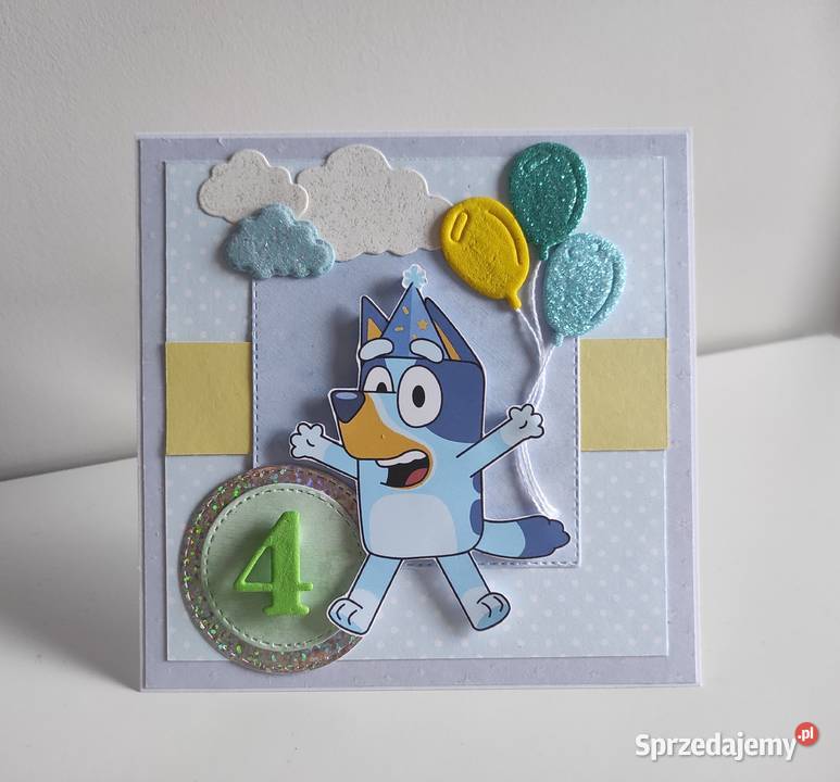 Kartka ręcznie robiona na urodziny Blue Łódź