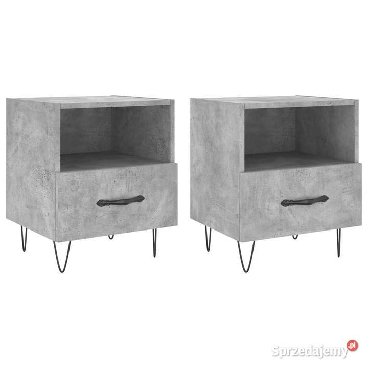 Szafki nocne 2 szarość betonu 40x35x475 WM827429 Nocne mazowieckie