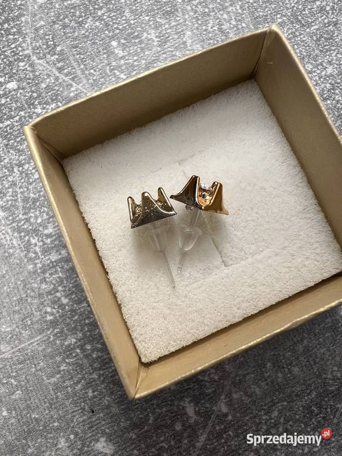 Kolczyki złote z diamentem kwadrat Jasło