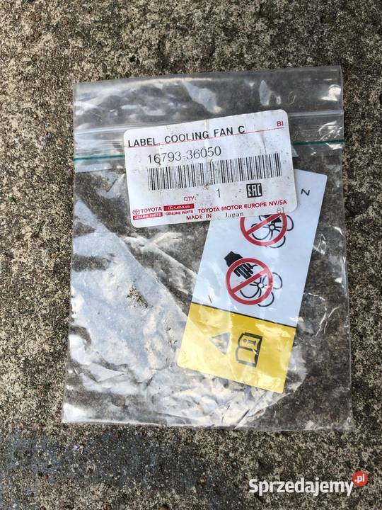 Naklejka cooling fan toyota 1679336050 sprzedam