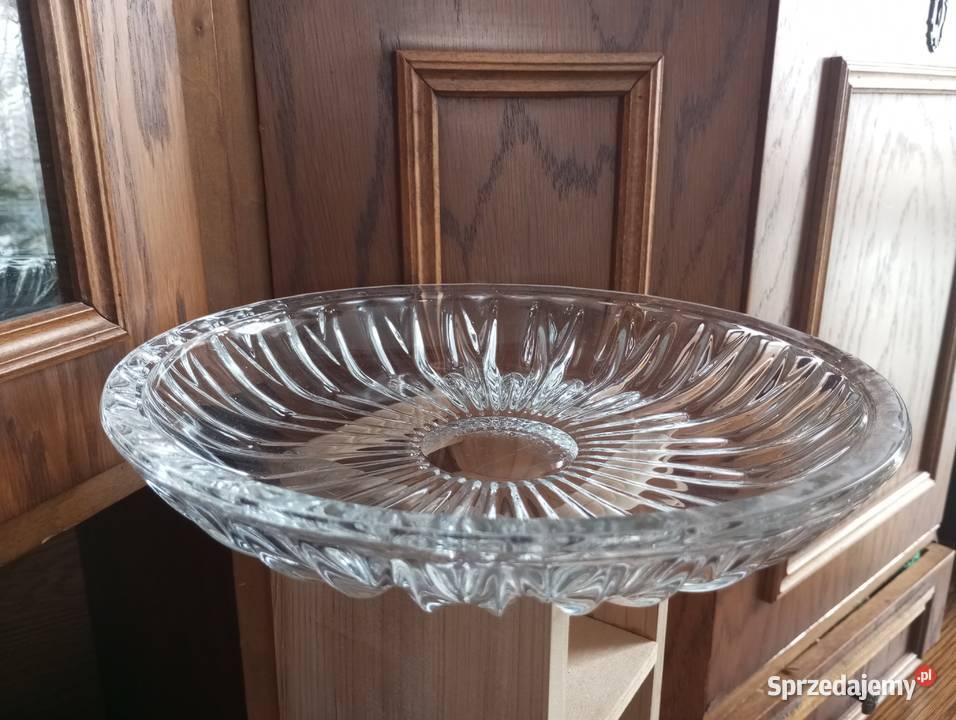 Patera talerz półmisek szkło grube 2 sztuki Biłgoraj