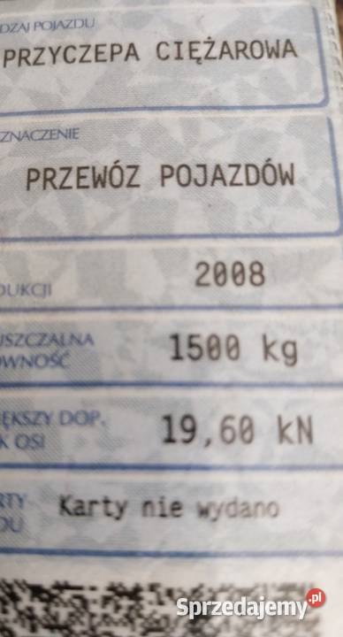 Laweta Boro DMC2000 garbatka 2x4m ocynk Lublin