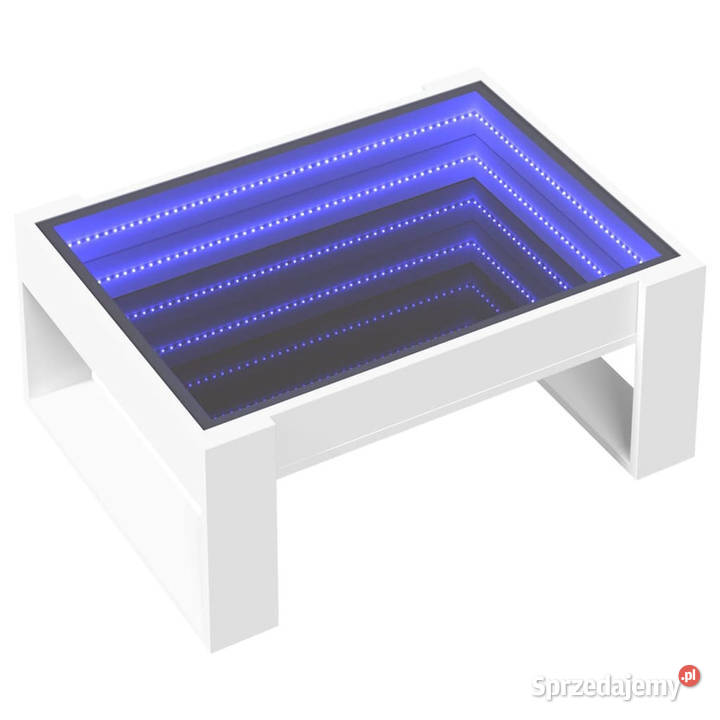Stolik kawowy z LED Infinity biały 70x53x30 Meble mazowieckie
