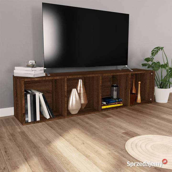 Regał na książkiszafka RTV brązowy dąb 36x30x143