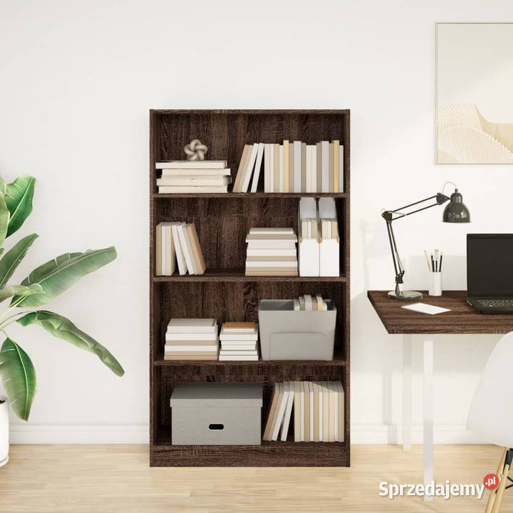 Regał brązowy dąb 80x24x143 materiał Warszawa