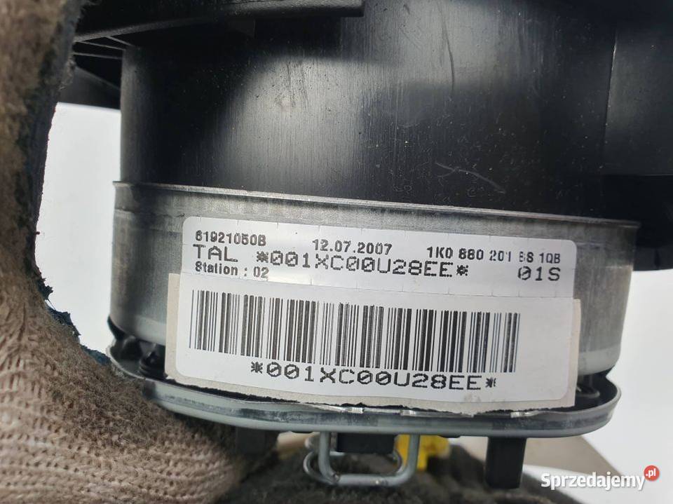 PODUSZKA AIRBAG VOLKSWAGEN GOLF V 1K0880201BS osobowe kujawsko-pomorskie Lipno