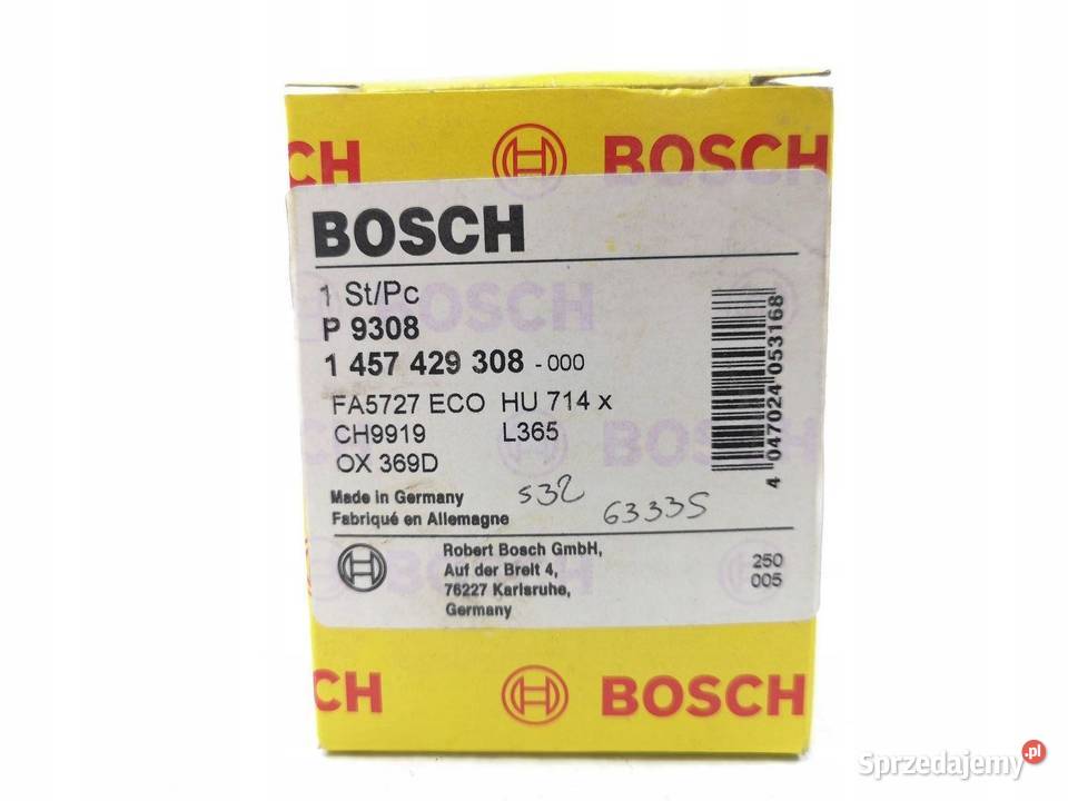 FILTR OLEJU HYUNDAI ACCENT GETZ 15 CRDi BOSCH osobowe Kabinowe