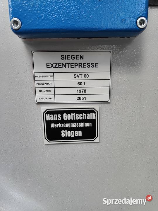 PRASA MIMOŚRODOWA SIEGEN SVT 60 Trzebunia