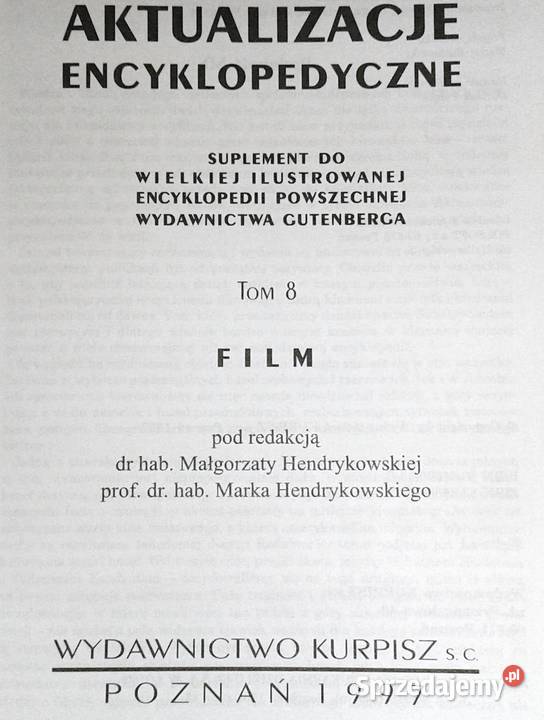Aktualizacje Encyklopedyczne Film Tom 8 twarda Kultura i Rozrywka Chełm