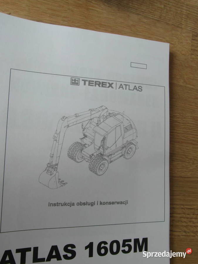dtr instrukcja obsługi koparka ATLAS TEREX 1605M Szczecin