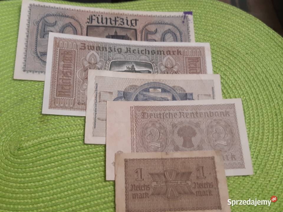 zestaw banknotów niemieckich5 Łomża