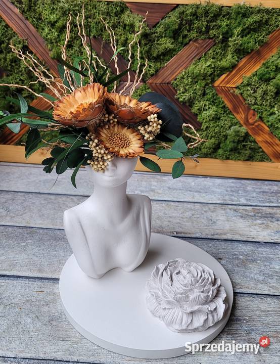 Zestaw dekoracyjny Kobieta z kwiatami i świeca Poznań sprzedam