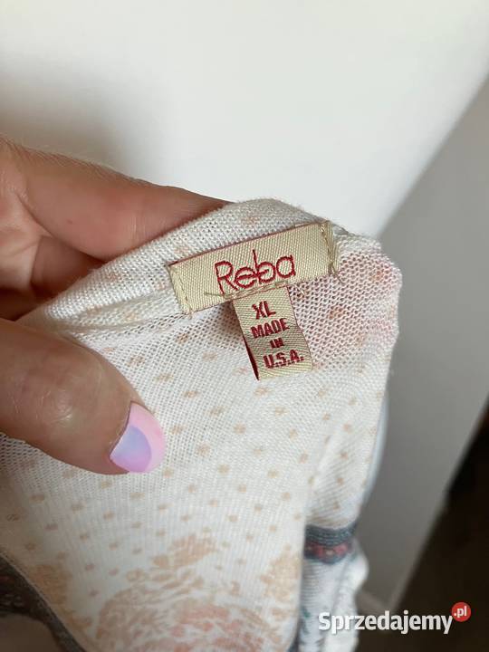 Nowa kolorowa narzutka kardigan Reba USA frędzle Nisko