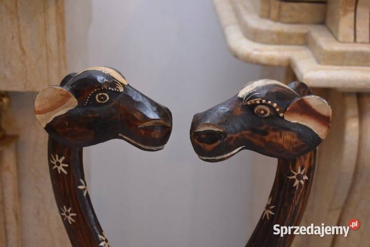 Dwa Wielbłądy Figury Z Drewna Wielbłąd Kraków