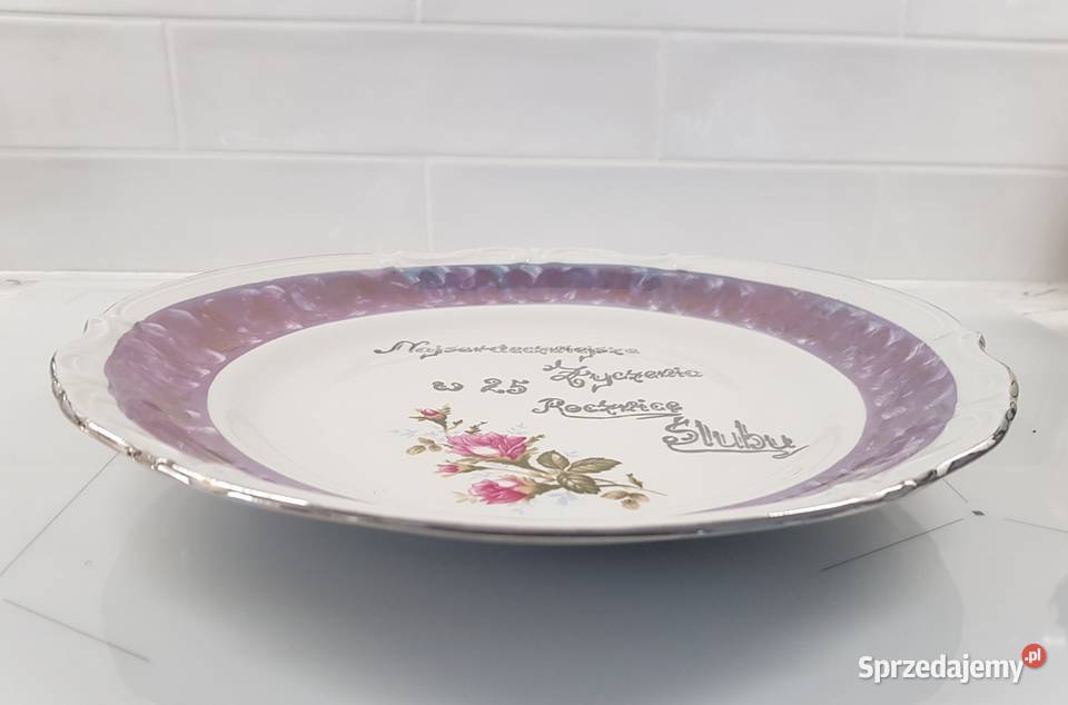 Talerz patera okazjonalna Chodzież róża Porcelana i szkło pomorskie