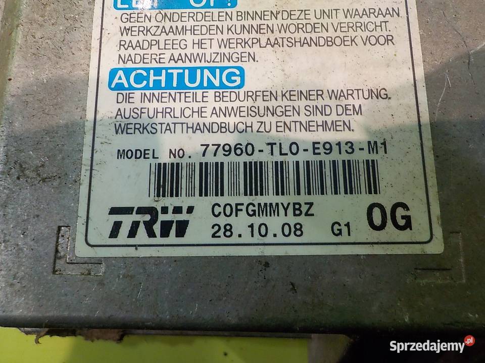 HONDA ACCORD VIII 09r 4D modul sensor AIRBAG Wyposażenie elektryczne Suków