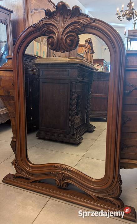 Piękne włoskie lustro orzech sklep Dąbrowa