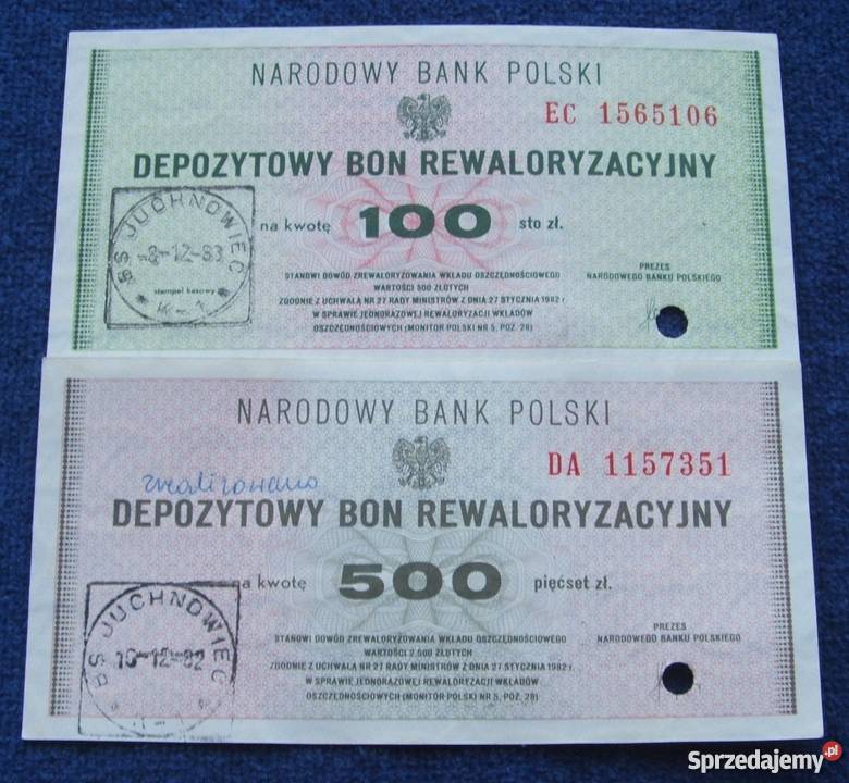 POLSKA PRL BONY REWALORYZACYJNE NBP Zestaw 2 UNC Katowice