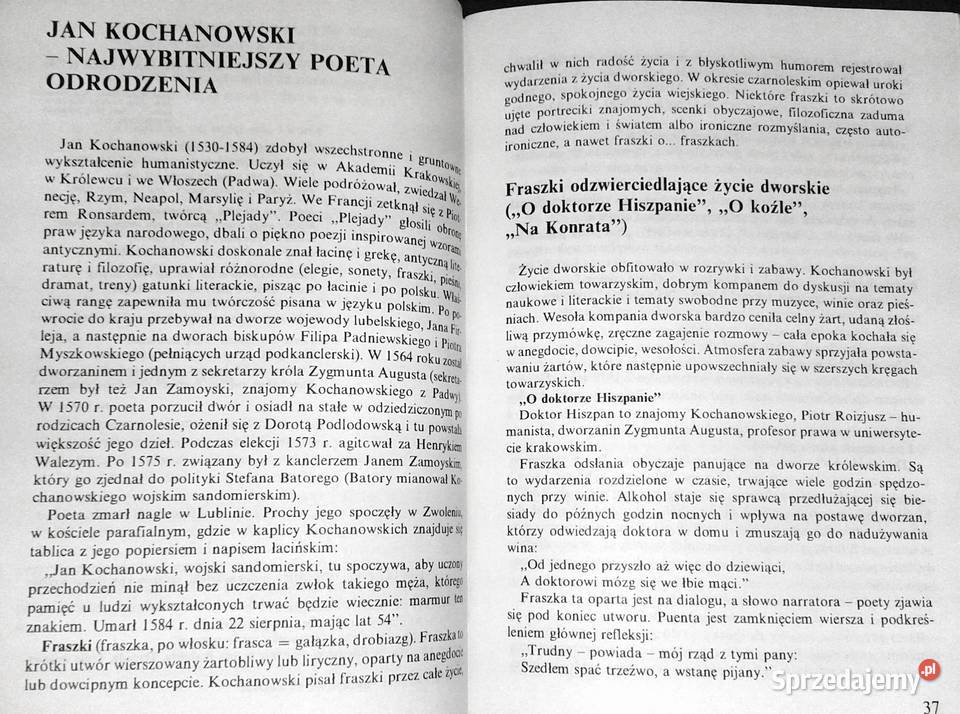 Ściąga z języka polskiego szkół średnich Rok wydania 1997 lubelskie sprzedam