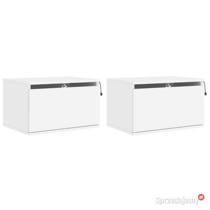 Wiszące szafki nocne z LED 2 białe WM836827 Warszawa