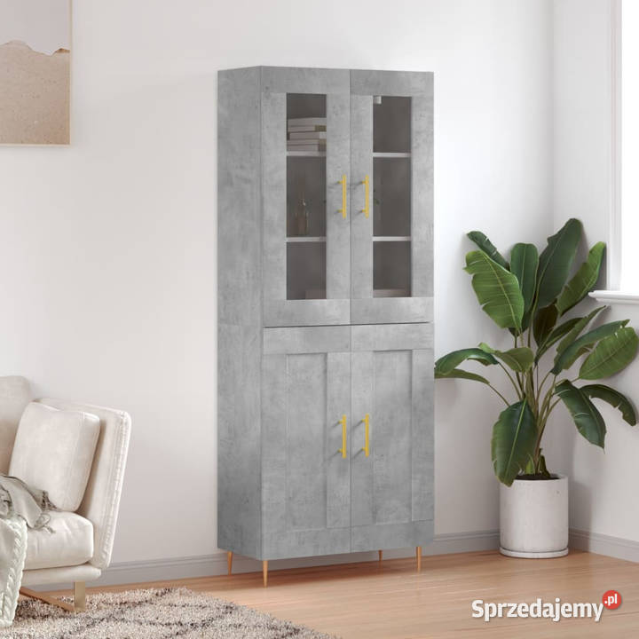 Witrynka szarość betonu 695x34x180 materiał