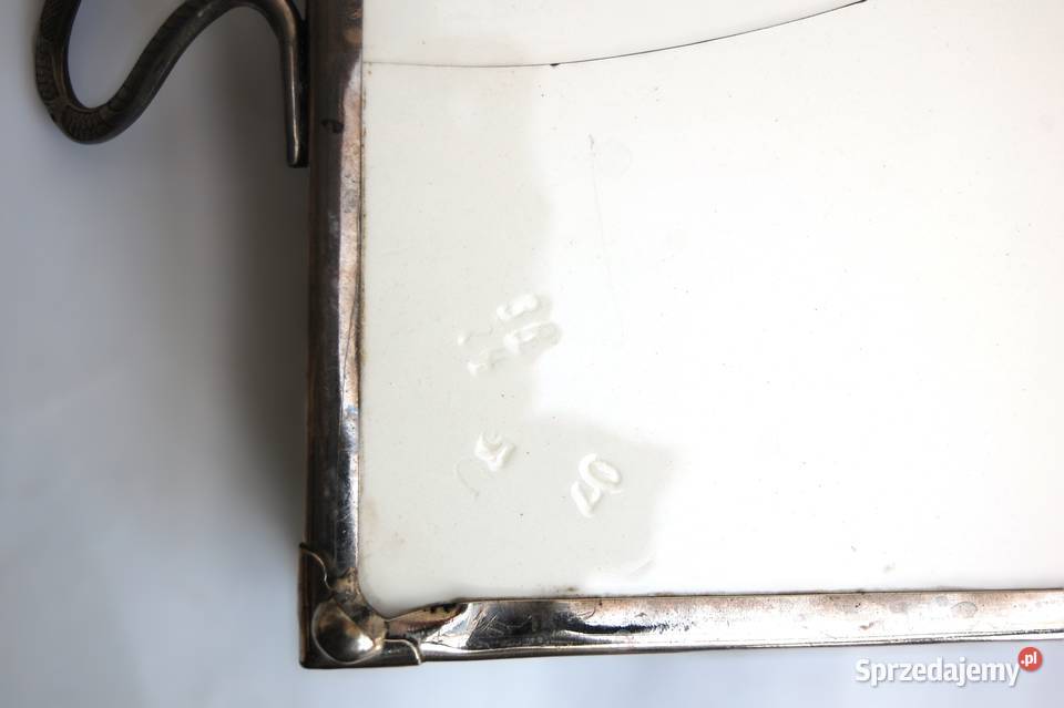 Patera secesyjna Secesja ceramika metal kwiaty Lublin