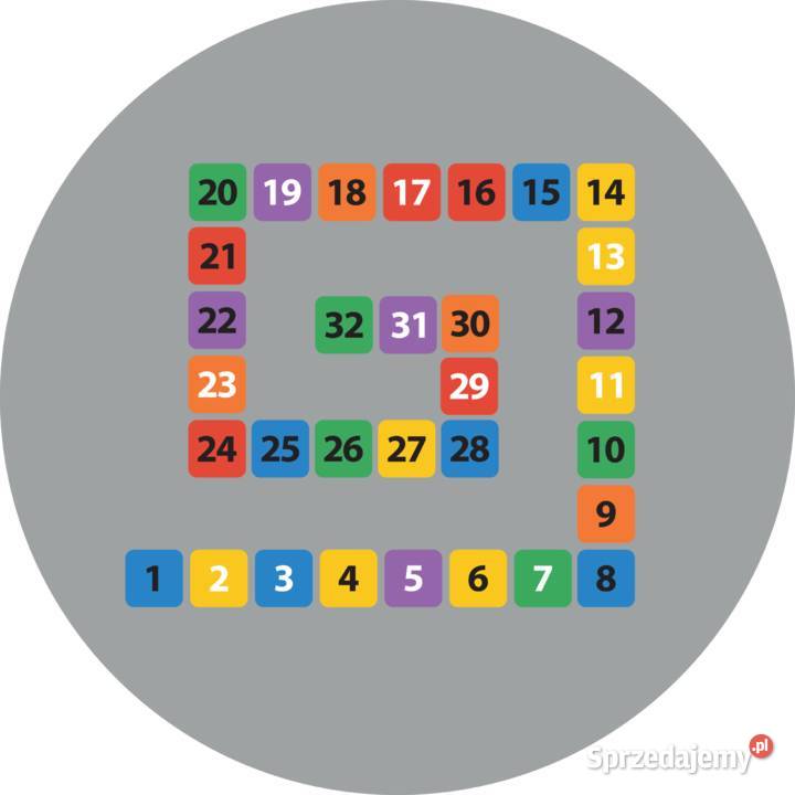Kolorowe Liczby 132 gry korytarzowe naklejki