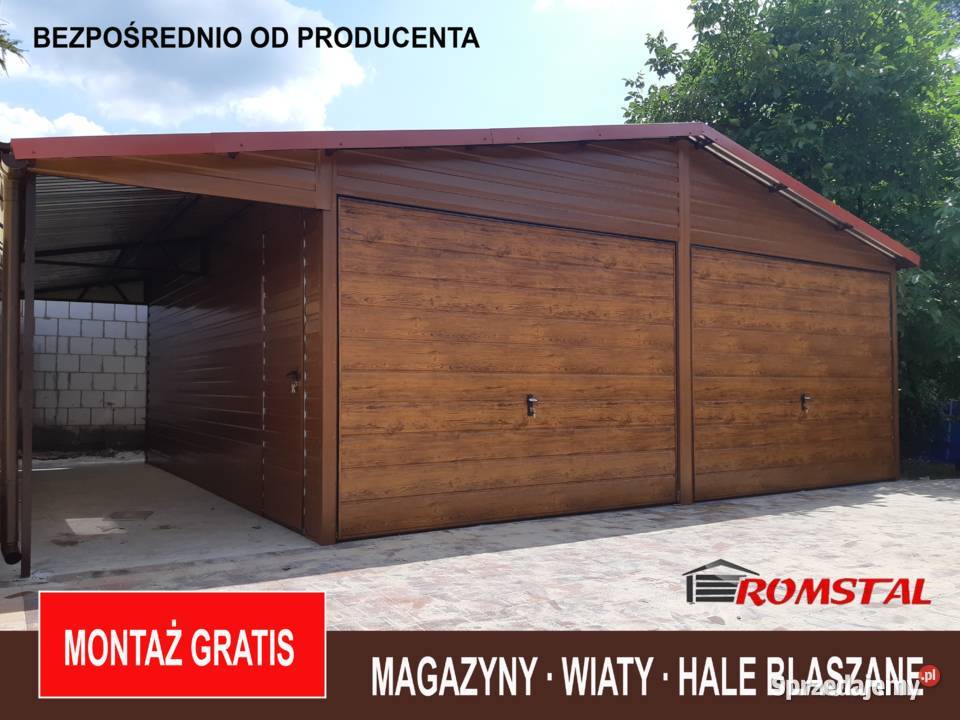 Garaż Blaszany w IMITACJI DREWNA DREWNOPODOBNY małopolskie Sucha Beskidzka