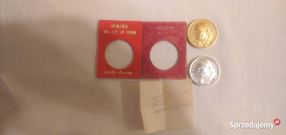 2 Medale złoc i posrebrz Joannes Paulus II 1622 Katowice