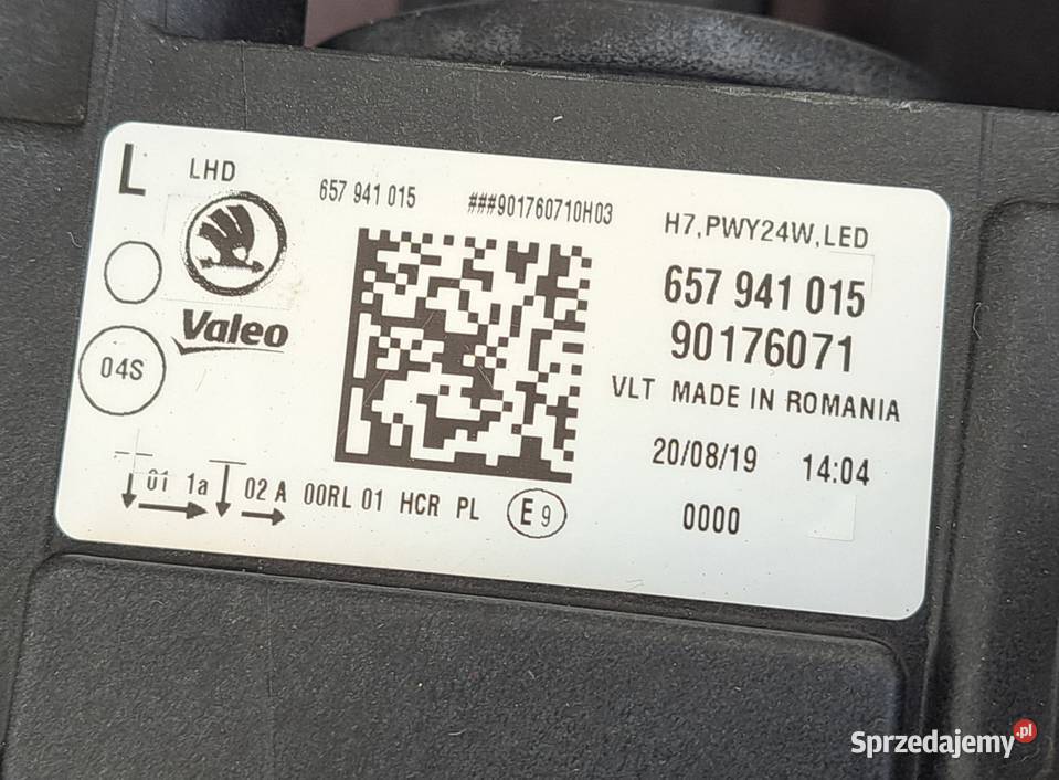 Lampa przód lewa LED Skoda Scala 20192023 dolnośląskie Mielęcin