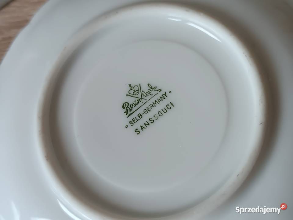 Porcelanowe podstawki i filiżanka Gorlice