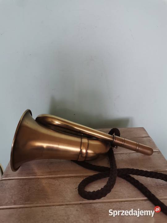 Stara mosiężna trąbka sygnalowa w stylu Art Deco blaszane Kraków