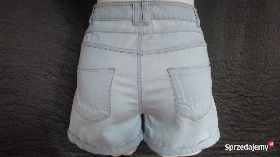 Spodenki damskie JEANS jasny r SM wysoki stan Białystok sprzedam